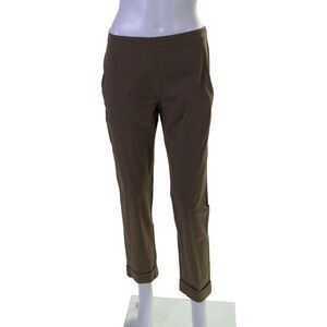 Victoire Womens High Rise Cuffed Slim Leg Pants Beige Cotton Size EUIR 44